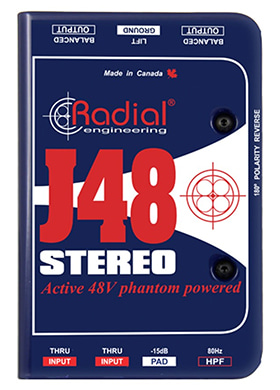 Radial J48 Stereo 레디얼 제이포티에이트 스테레오 팬텀 파워드 스테레오 액티브 다이렉트 박스 (국내정식수입품)