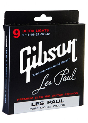 [일시품절] Gibson SEG-LP9 Les Paul Pure Nickel Wound Ultra Light 깁슨 레스폴 퓨어 니켈 일렉기타줄 울트라 라이트 (009-042 국내정식수입품)