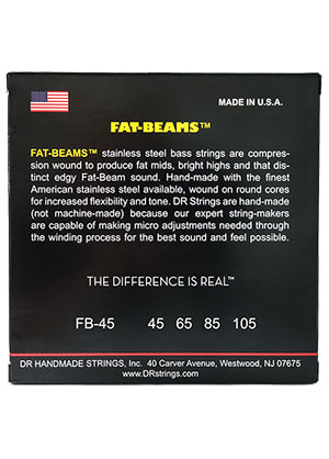 DR FB-45 Fat-Beams Stainless Steel Bass 디알 팻빔 스테인리스 4현 베이스줄 미디엄 (045-105 국내정식수입품)