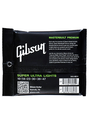 [일시품절] Gibson SAG-MB10 Masterbuilt Premium Phosphor Bronze Wound Super Ultra Light 깁슨 마스터빌트 프리미엄 파스퍼 브론즈 어쿠스틱 기타줄 (010-047 국내정식수입품)