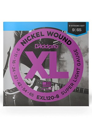D&#039;Addario EXL120-8 XL Nickel Round Wound Super Light 8-String 다다리오 니켈 8현 일렉기타줄 (009-065 국내정식수입품)