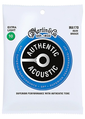 [일시품절] Martin MA170 Authentic 80/20 Bronze Acoustic Guitar Strings Extra Light 마틴 어센틱 브론즈 어쿠스틱 기타줄 엑스트라 라이트 (010-047 국내정식수입품)