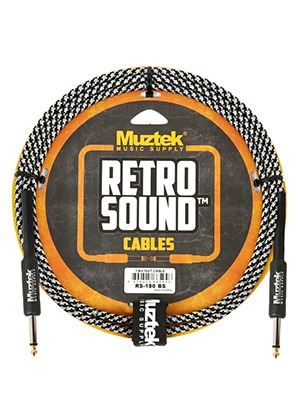 Muztek RS-180 BS Retro Sound Cable Black Silver 뮤즈텍 레트로 사운드 기타 베이스 케이블 블랙 실버 (일자→일자, 1.8m 국내정품)