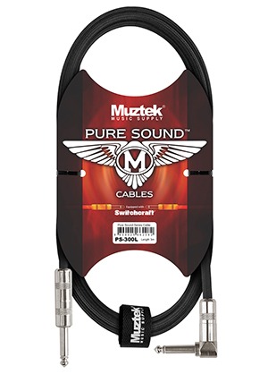 Muztek PS-300L Pure Sound Cable 뮤즈텍 퓨어 사운드 기타/베이스 케이블 (ㄱ자→일자,3m, 국내정품)