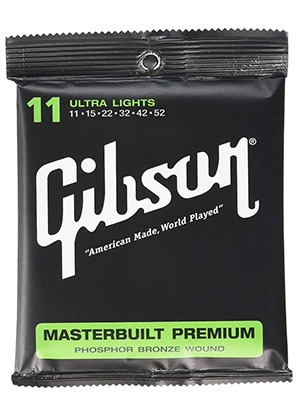 [일시품절] Gibson SAG-MB11 Masterbuilt Premium Phosphor Bronze Wound Ultra Light 깁슨 마스터빌트 프리미엄 파스퍼 브론즈 어쿠스틱 기타줄 (011-052 국내정식수입품)