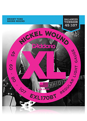 D&#039;Addario EXL170BT XL Nickel Wound Balanced Tention Regular Light 다다리오 니켈 4현 베이스줄 발란스드 텐션 레귤러 라이트 (045-107 국내정식수입품)