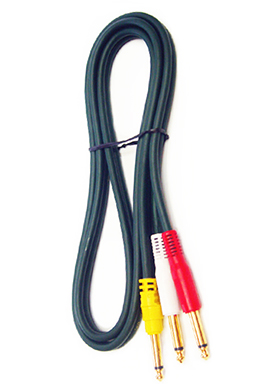 SG Electronics SA38G15 Two 1/4&quot; TS Mono to 1/4&quot; TS Mono Cable Gold Pin 에스지일렉트로닉스 투 티에스 모노 투 티알에스 스테레오 케이블 골드핀 (2x6.3-&gt;6.3mm 모노 Y 케이블,1.5m 국내정품)