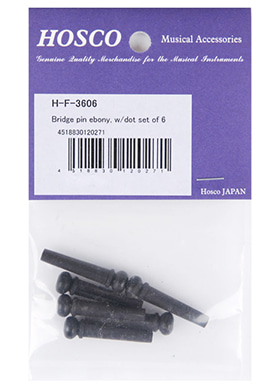 Hosco H-F-3606 Bridge Pin Ebony Dot Set 호스코 브릿지 핀 에보니 도트 세트 (국내정식수입품)