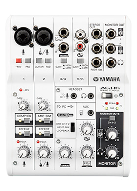 [일시품절] Yamaha AG06 야마하 에이지제로식스 6채널 믹서 USB 오디오 인터페이스 (국내정식수입품)