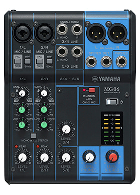 Yamaha MG06 야마하 엠지오식스 6채널 믹싱 콘솔 (국내정식수입품)