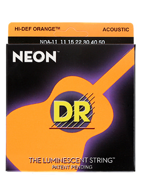 DR NOA-11 Neon Orange 디알 네온 오렌지 더 루미네센트 어쿠스틱 기타줄 (011-050 국내정식수입품)