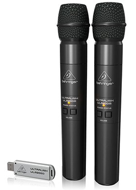 Behringer ULM200USB Ultralink Microphone &amp; USB Receiver 베린저 유엘엠원헌드레드유에스비 2.4G 2채널 디지털 와이어리스 마이크 앤 USB 리시버 (마이크 2개/1조 국내정식수입품)