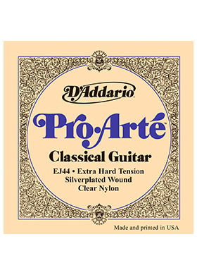 D&#039;Addario EJ44 Silver Plated Clear Nylon Classical Guitar Strings Extra Hard Tension 다다리오 실버 플레이티드 클리어 나일론 클래식 기타줄 엑스트라 하드 텐션 (0290-045 국내정식수입품)