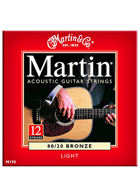 Martin M190 Acoustic Guitar 12 Strings 80/20 Bronze Light 마틴 브론즈 12현 어쿠스틱 기타줄 라이트 (012-054/030)